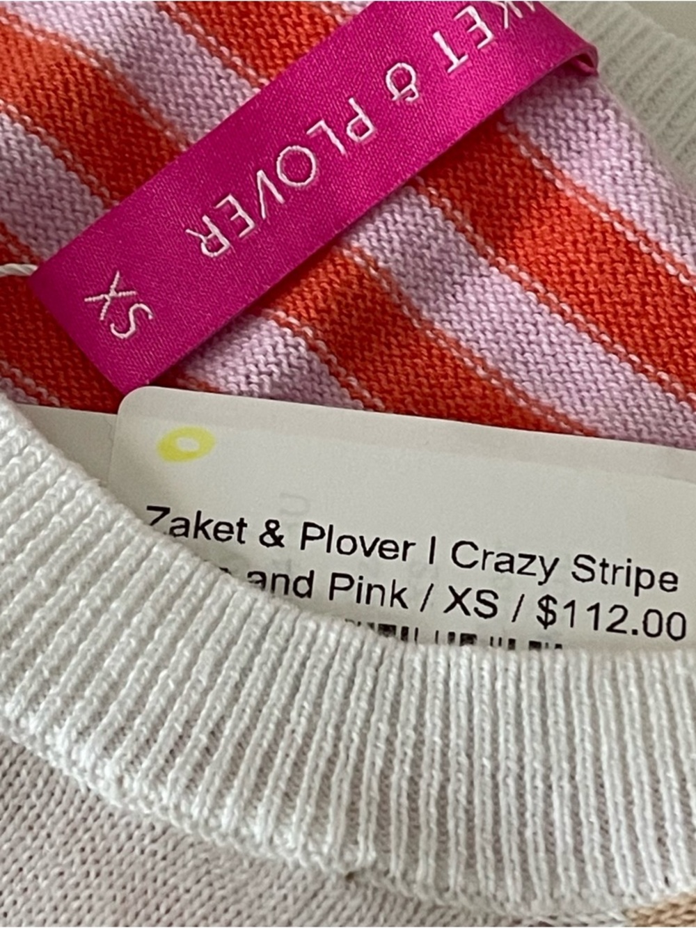 Zaket & Plover Pastels Cotton Crazy Stripe Lightweight Sweater - Picture 11 of 13